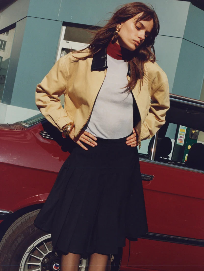Beige Denim Cropped Jacket - Image 6
