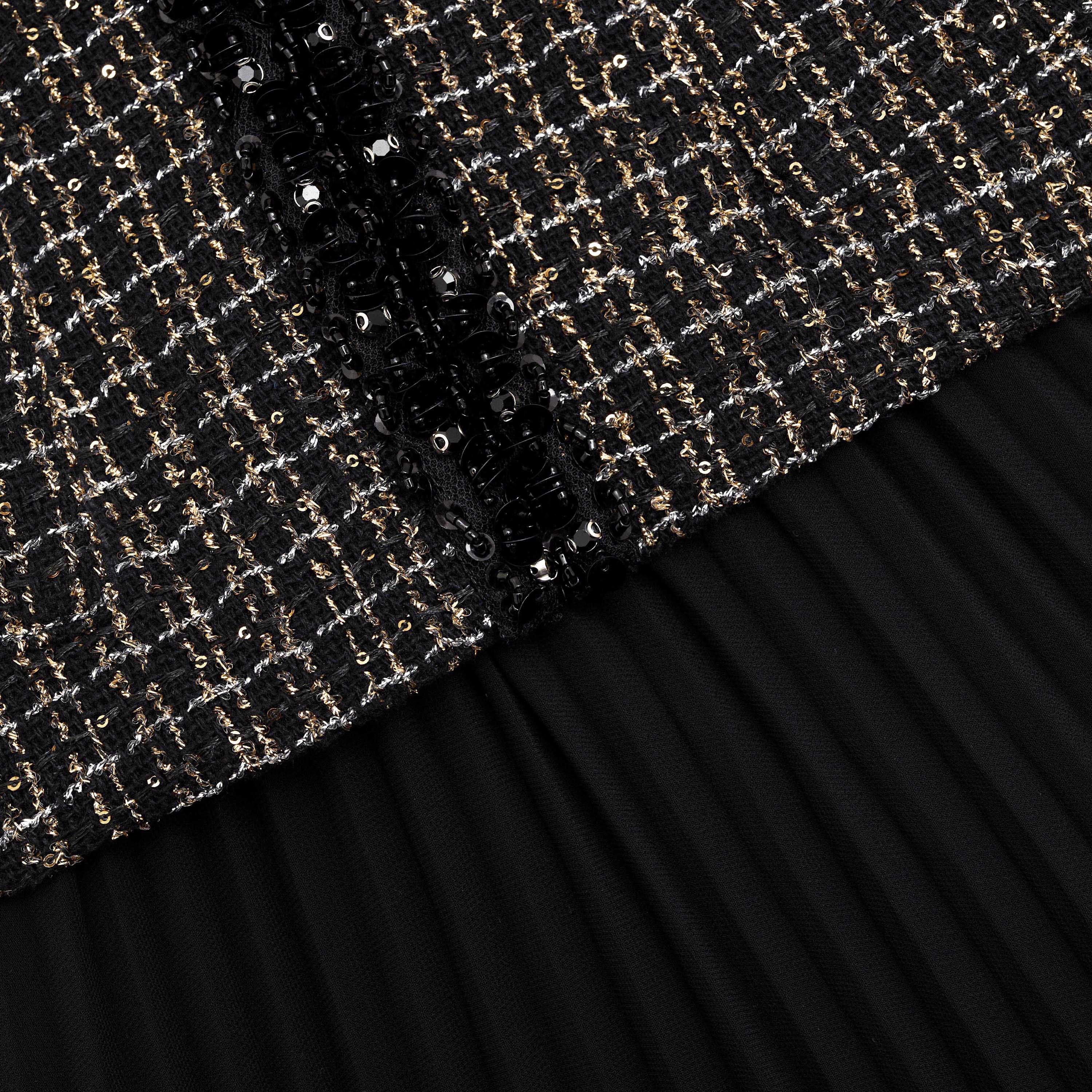 Black Boucle Chiffon Midi Dress - Image 6