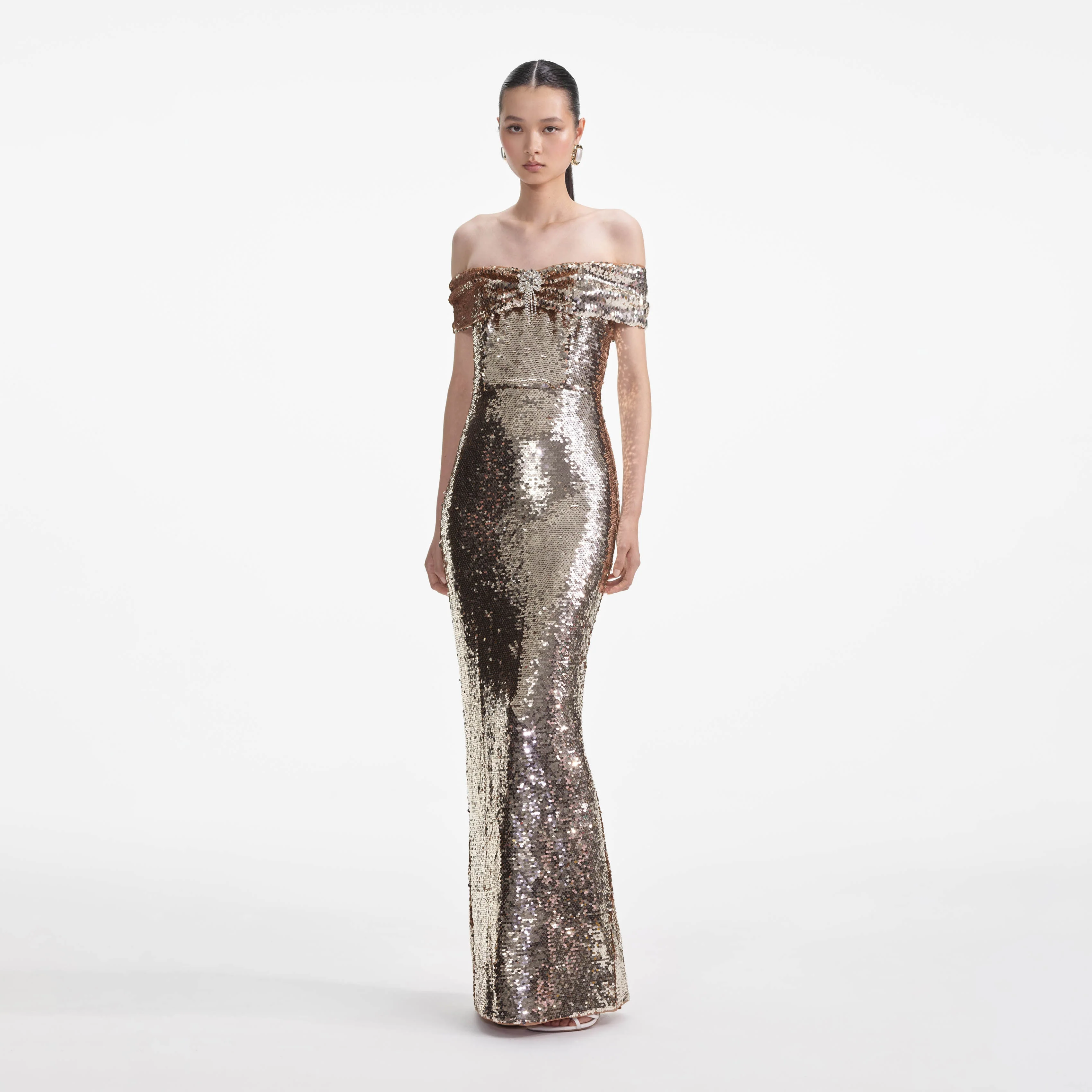 Gold Sequin Maxi Dress - Image 2