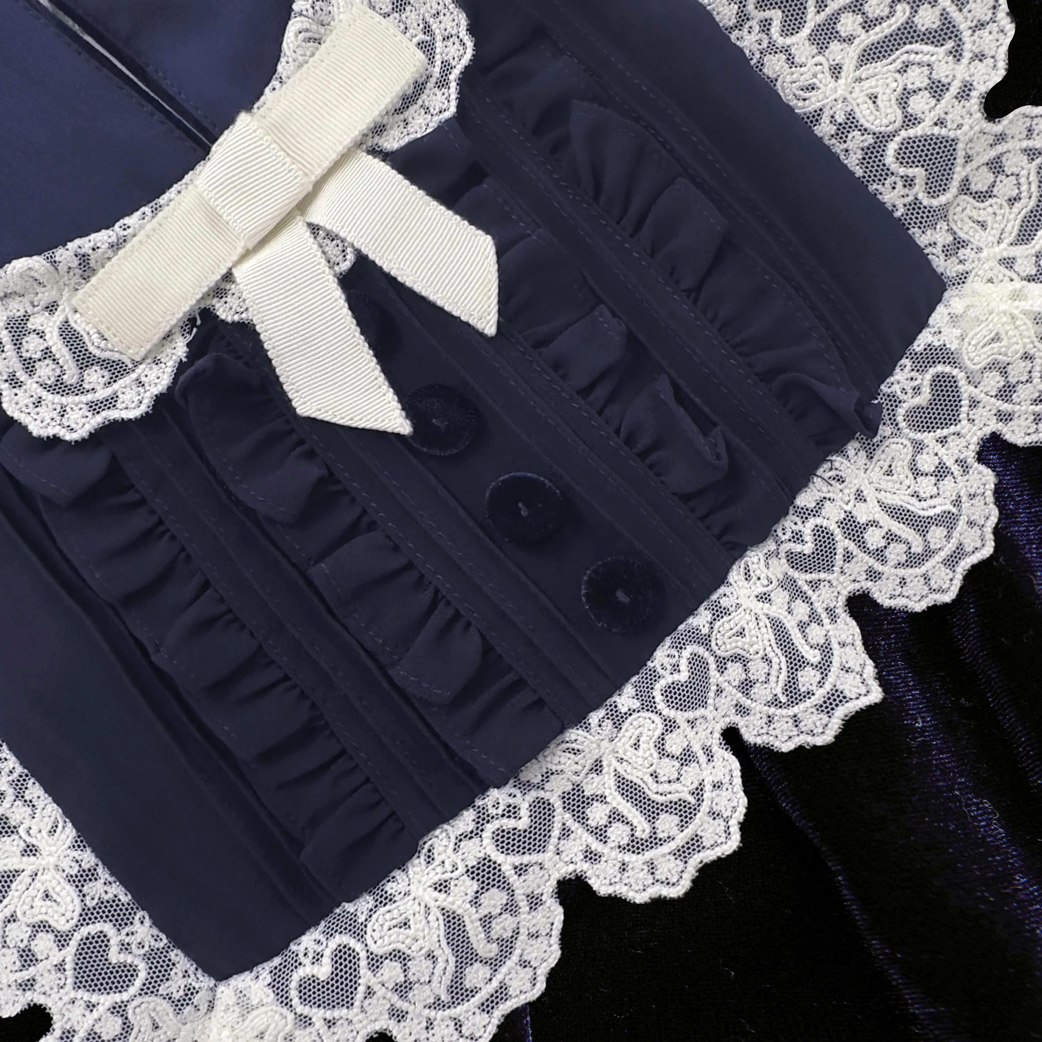 Navy Velvet Mini Dress - Image 3