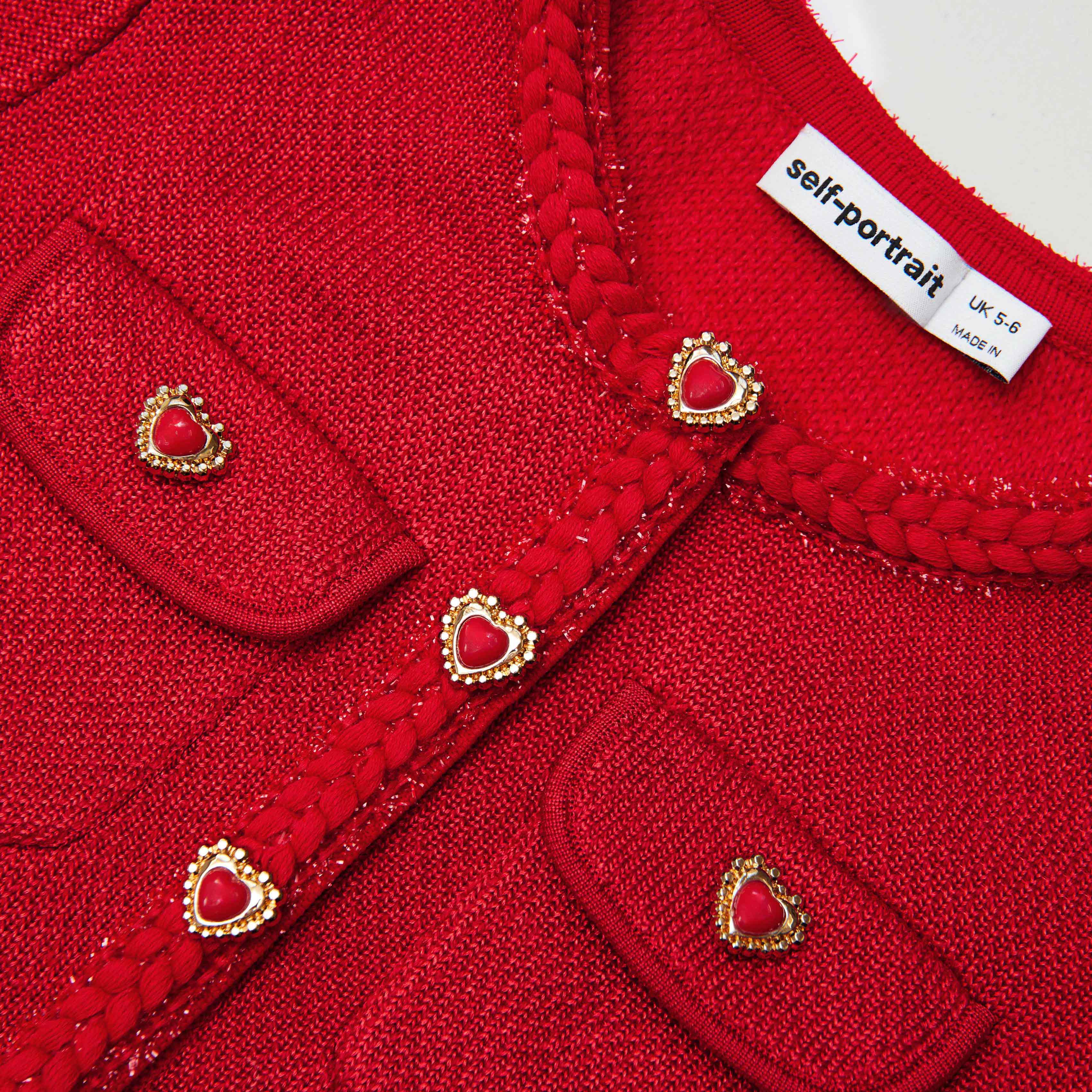 Red Knit Pleated Dress - Image 3